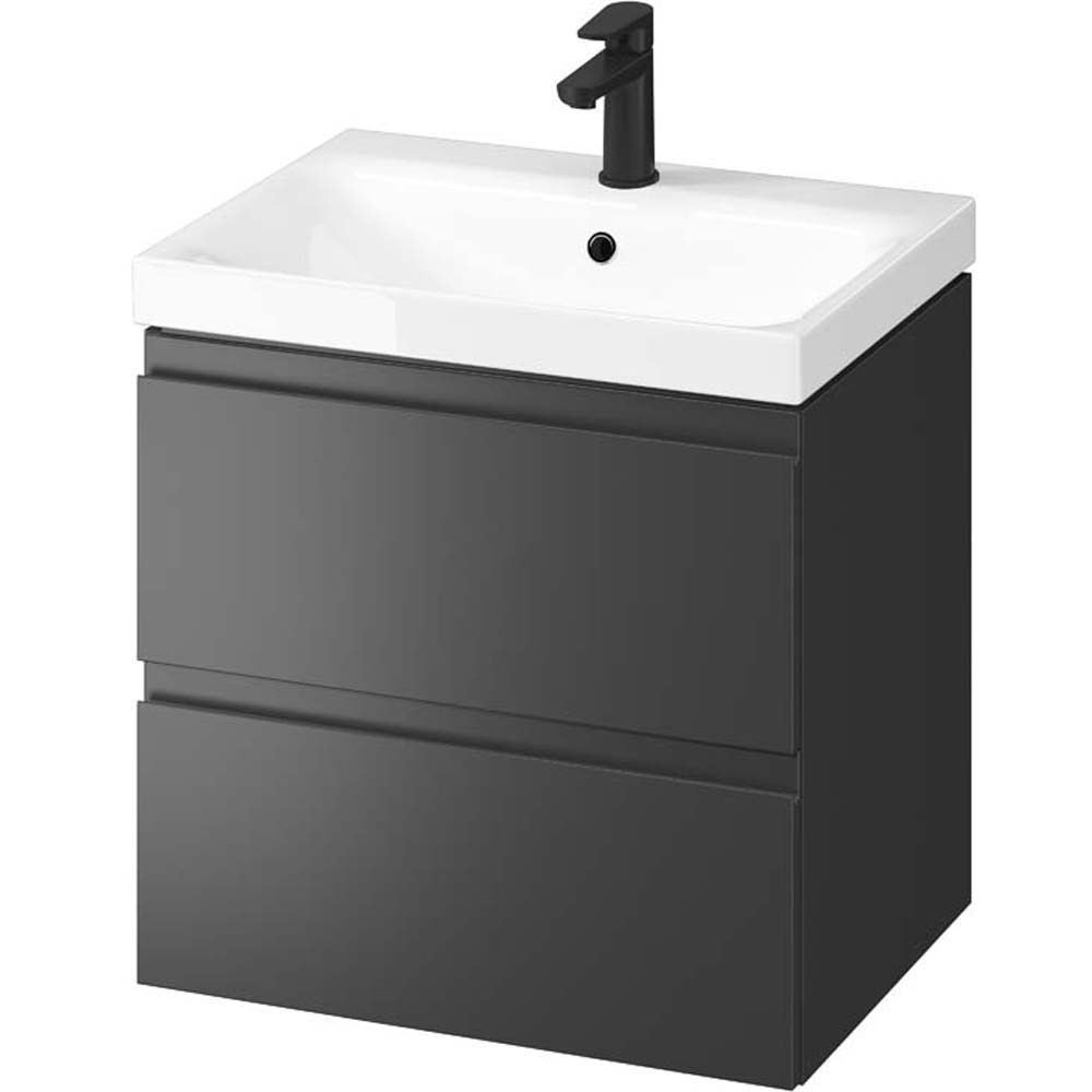 CERSANIT SET B896 MODUO 60 anthrazitfarbener Schrank mit Waschbecken zur Selbstmontage S801-486-DSM