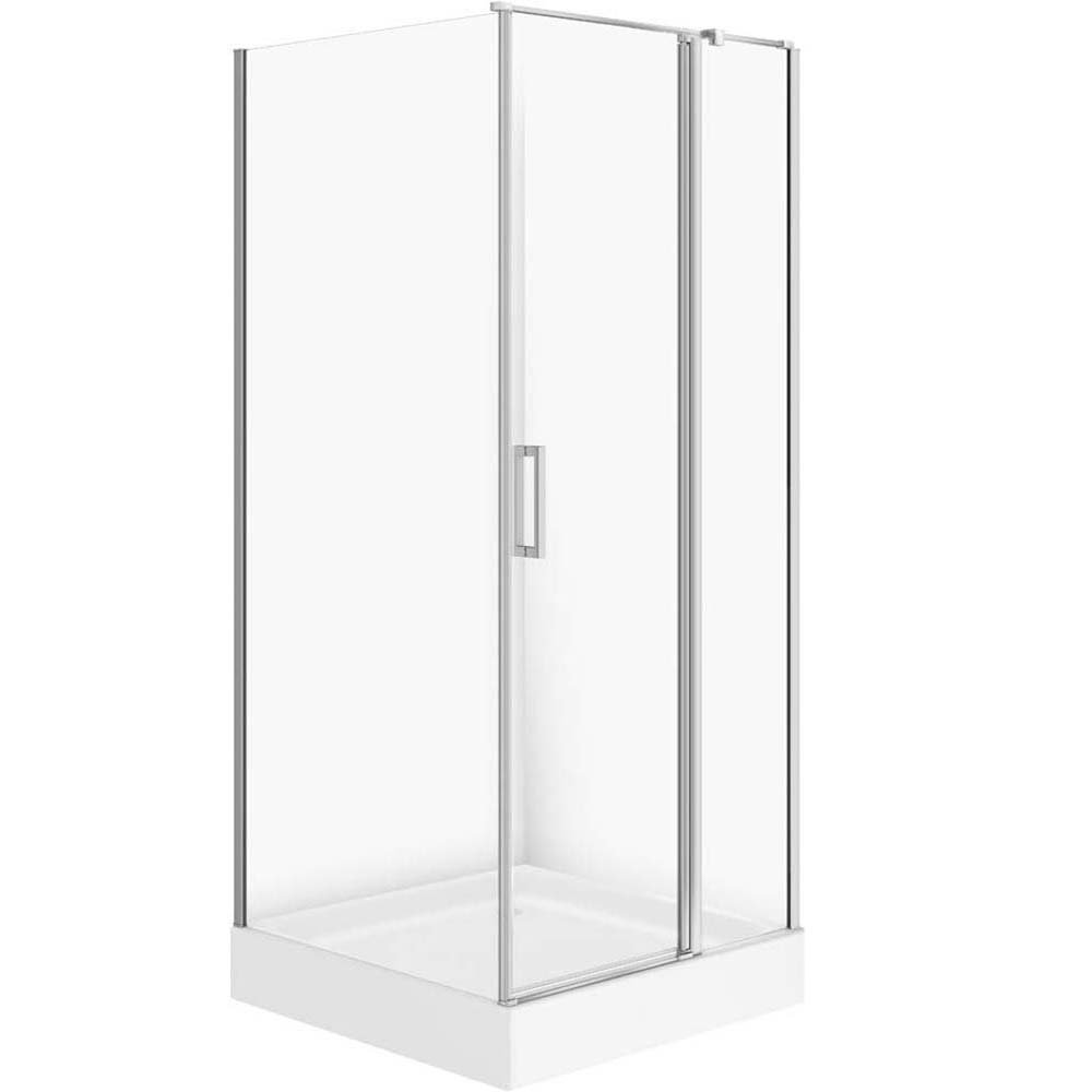 CERSANIT MODUO Duschkabine quadratisch rechts 90x90 mit Duschwanne TAKO 90x16 weiß S601-353