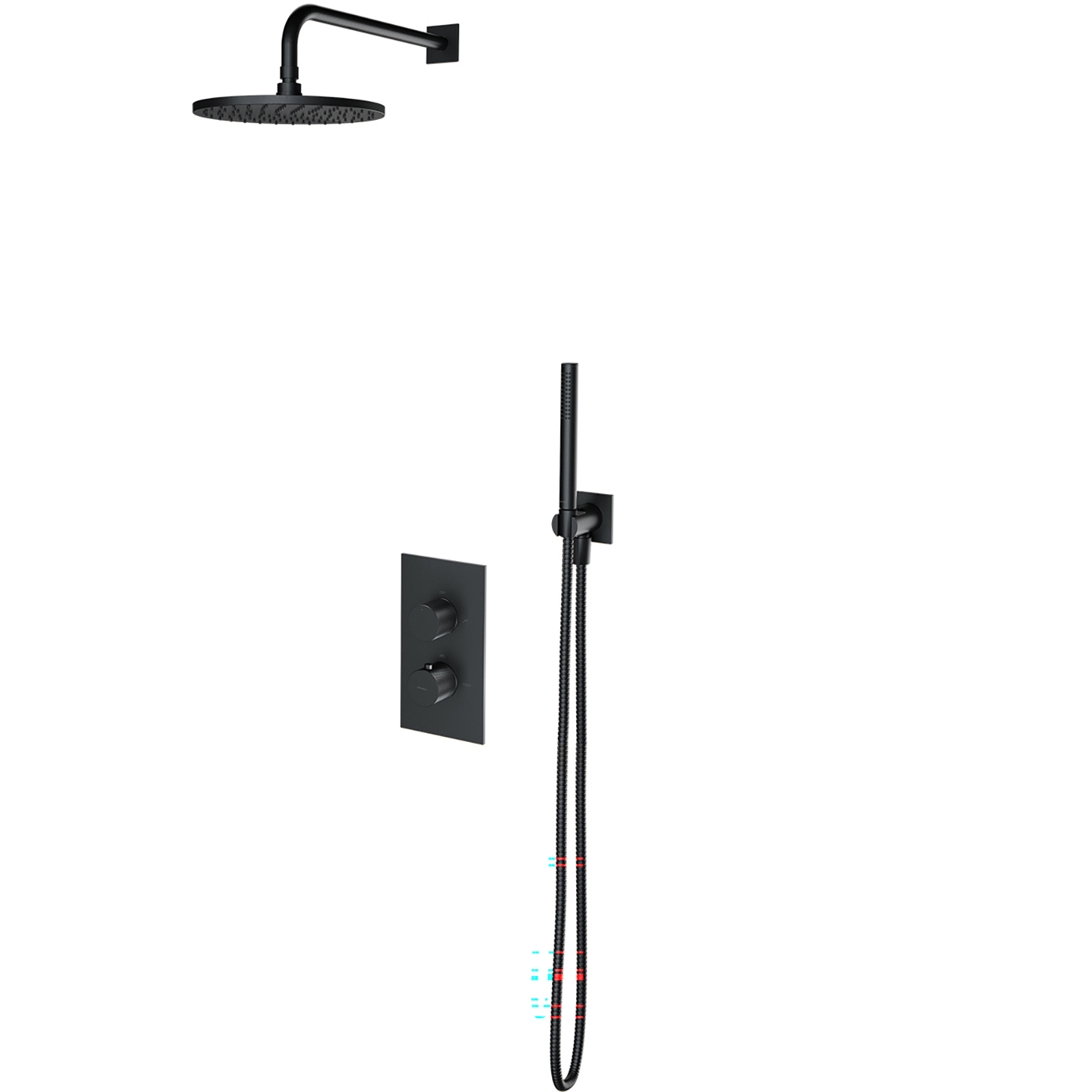 OMNIRES CONTOUR Eingebautes anthrazit-gebürstetes Duschsystem SYSCT11AT