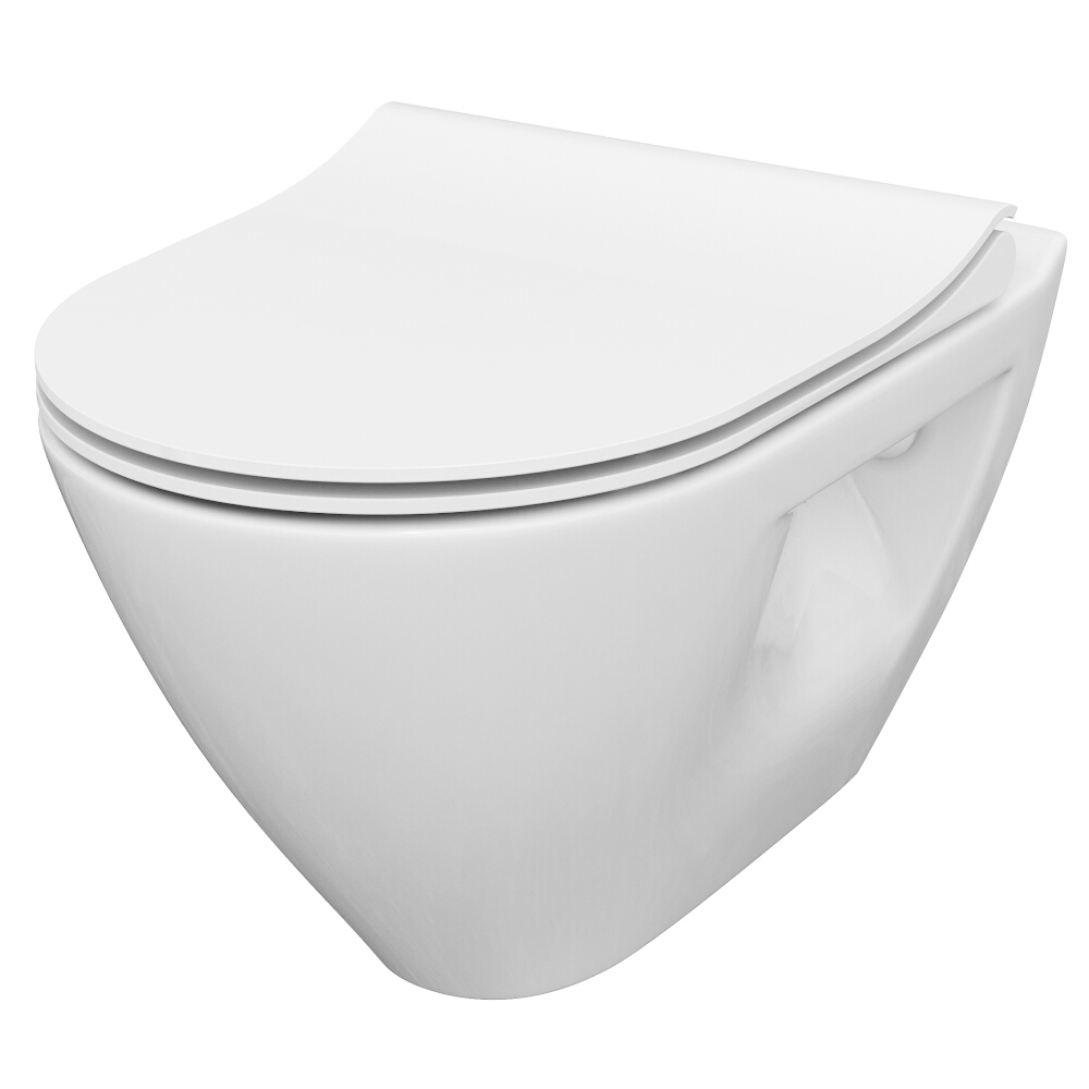 CERSANIT Wandhängende WC-Schüssel SET B291 MZ MILLE CLEAN ON Duroplast Slim Sitz S701-453