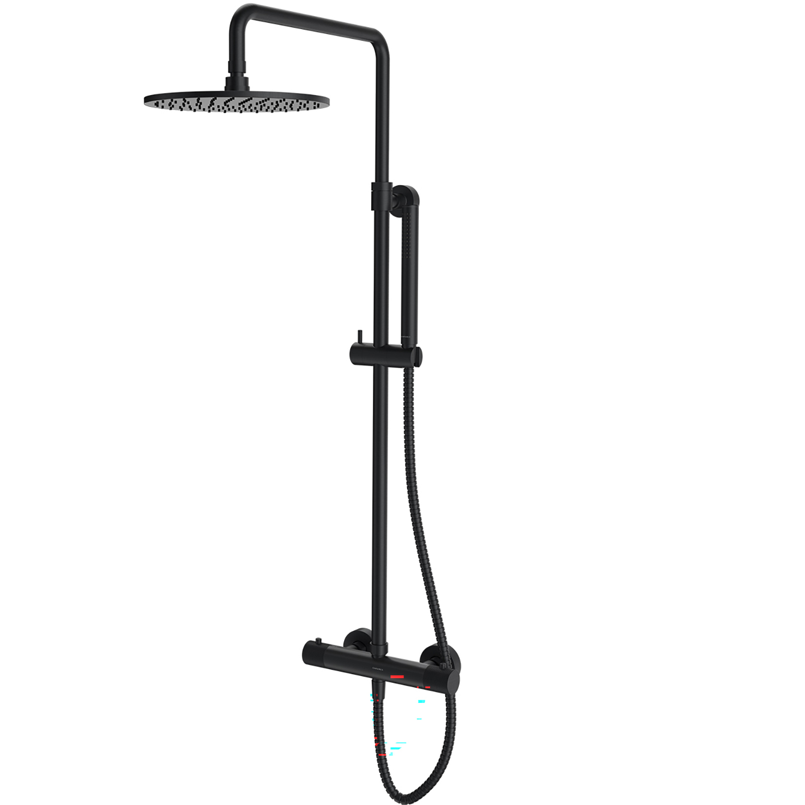 OMNIRES Thermostatisches Duschsystem CONTOUR Oberflächenmontiertes gebürstetes Anthrazit-CT8044AT