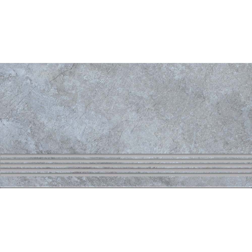 BODENFLIESE STUFENFLIESE STEINOPTIK GAIA HELLGRAU STRUCTURE MATT 29,8X59,8 CER-ART