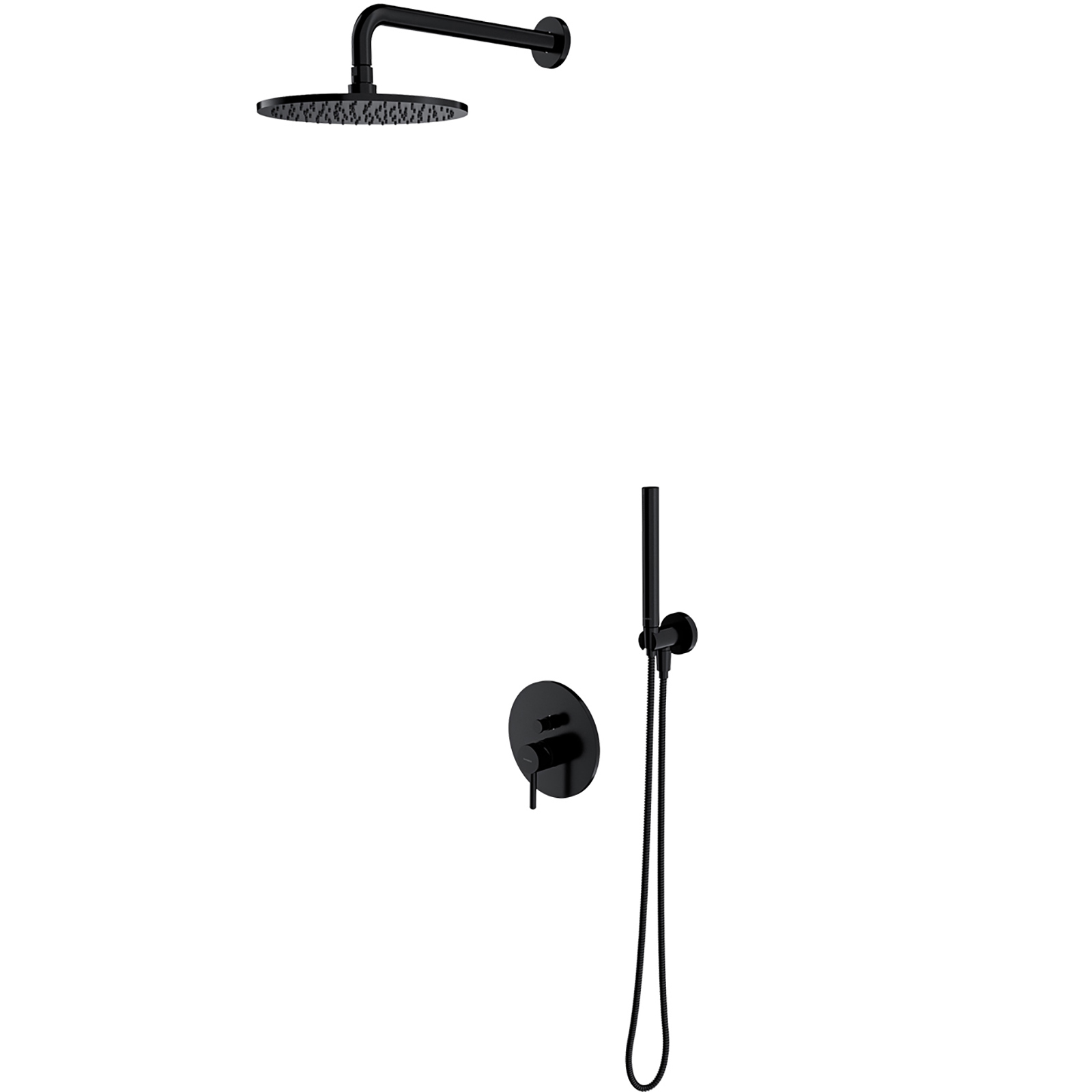 OMNIRES Duschsystem Y eingebaut schwarz halbmatte SYSY18BL