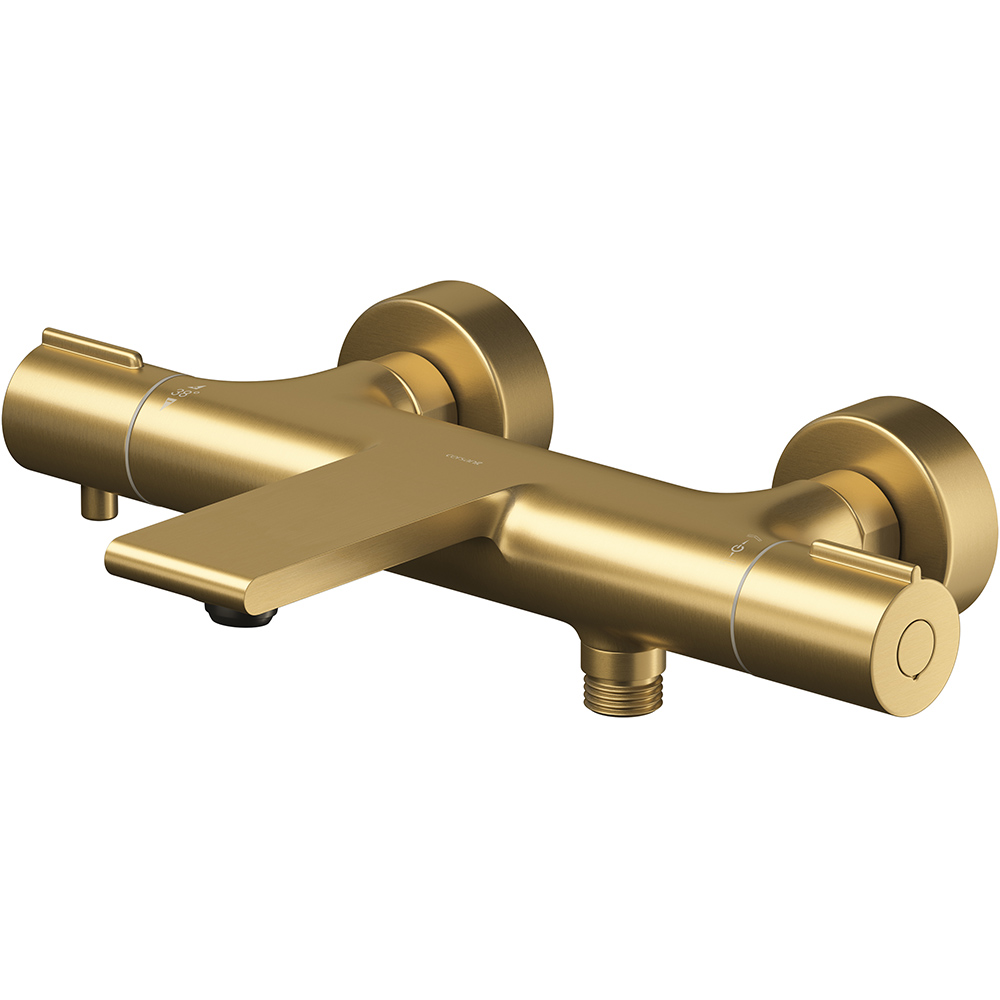 CERSANIT Wandmontierte Wannen- und Duscharmatur VIRGO thermostatisch, gold gebürstet S951-868