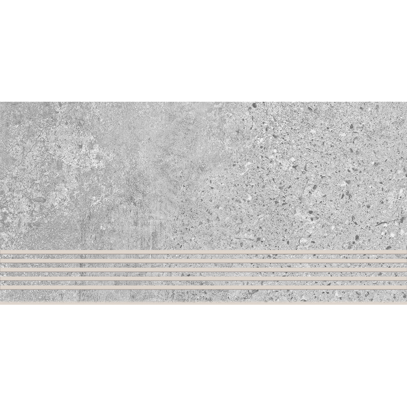 BODENFLIESE STUFENFLIESE STEINOPTIK MOONROW GRAU MATT 29,8X59,8 CERSANIT