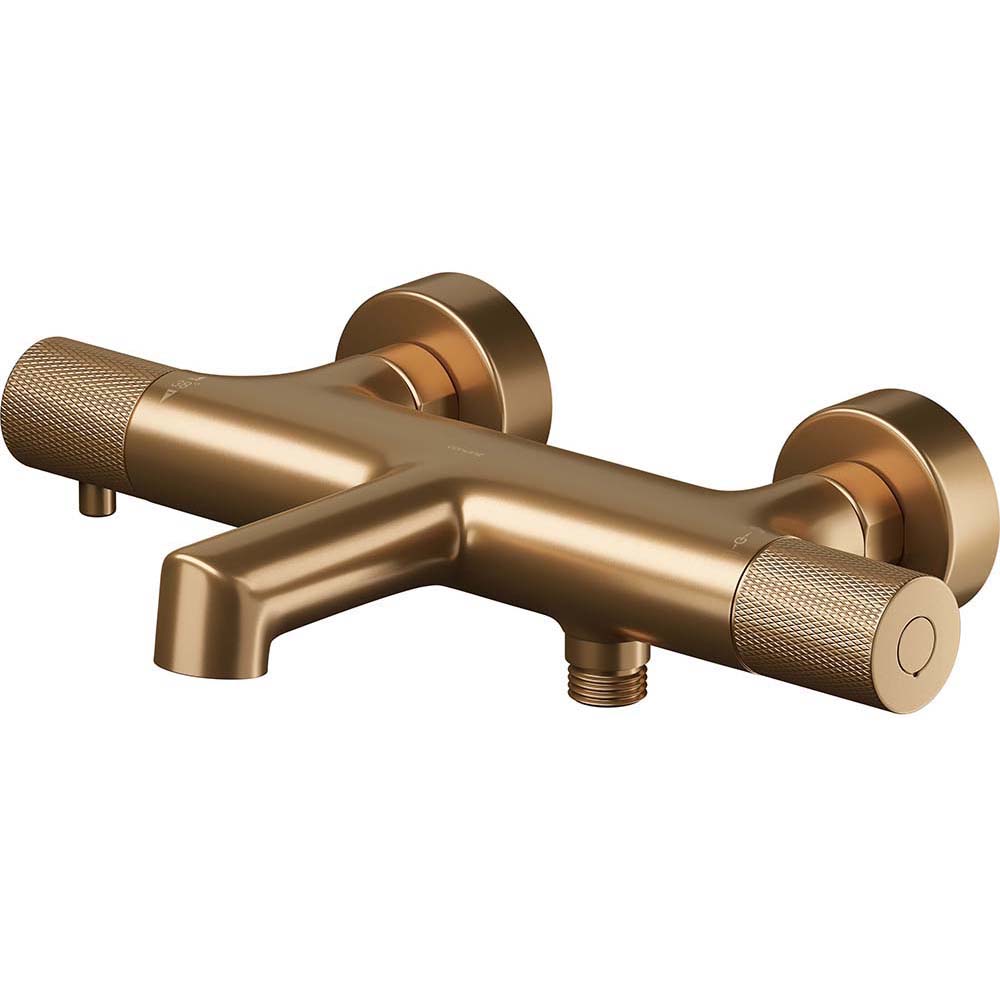 CERSANIT Wandmontierter Wannen- und Duschmischer ZEN thermostatisch, Kupfer gebürstet S951-796