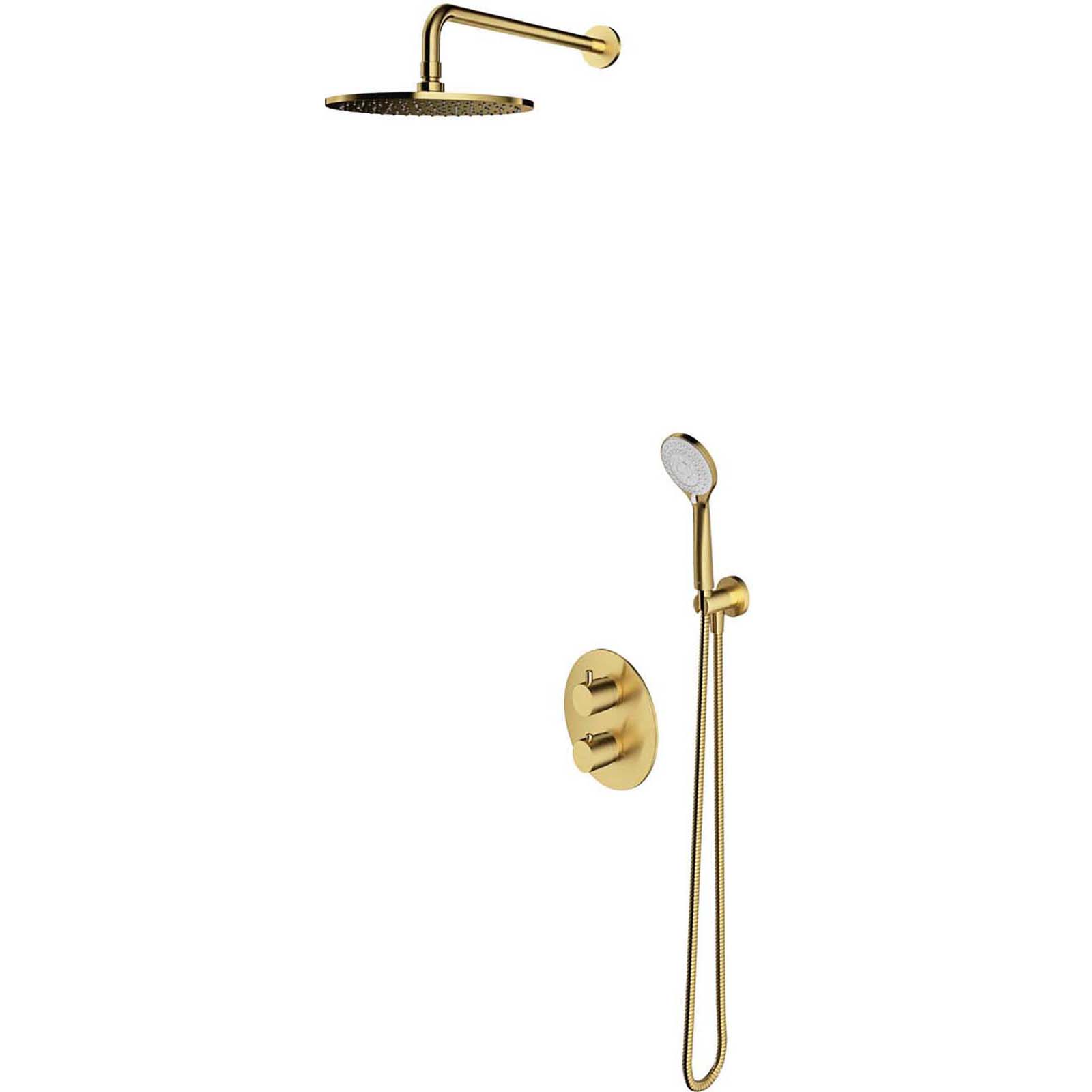 OMNIRES Thermostatisches Duschsystem Y Bürstegebürstete Messing-SYSYT05BSB