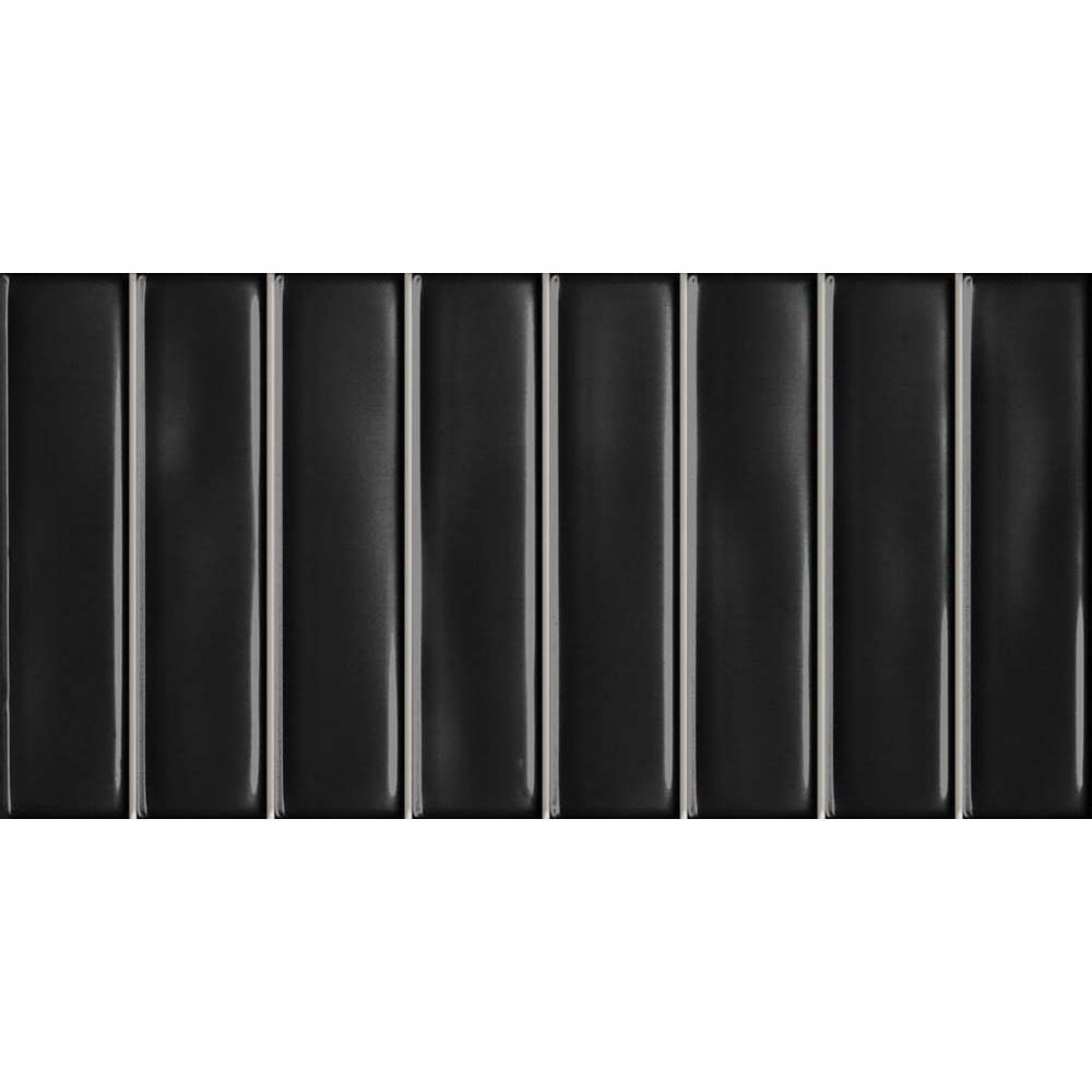 WANDFLIESE ROMA SCHWARZ SCHWARZ GLÄNZEND 15X30 EL BARCO
