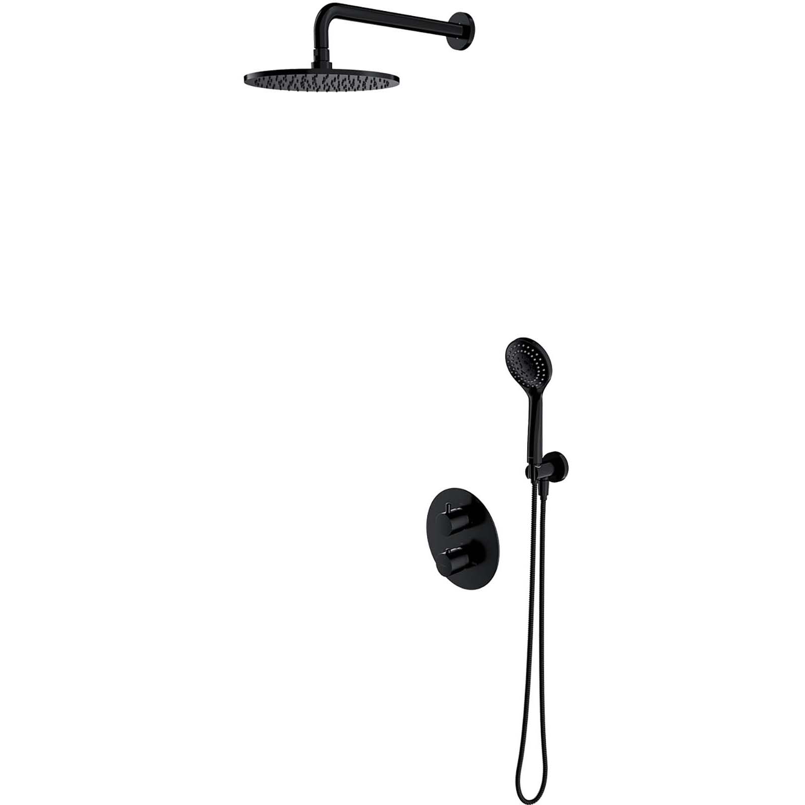 OMNIRES Thermostatisches Duschsystem Y eingebaut schwarz halbmattes SYSYT05BL