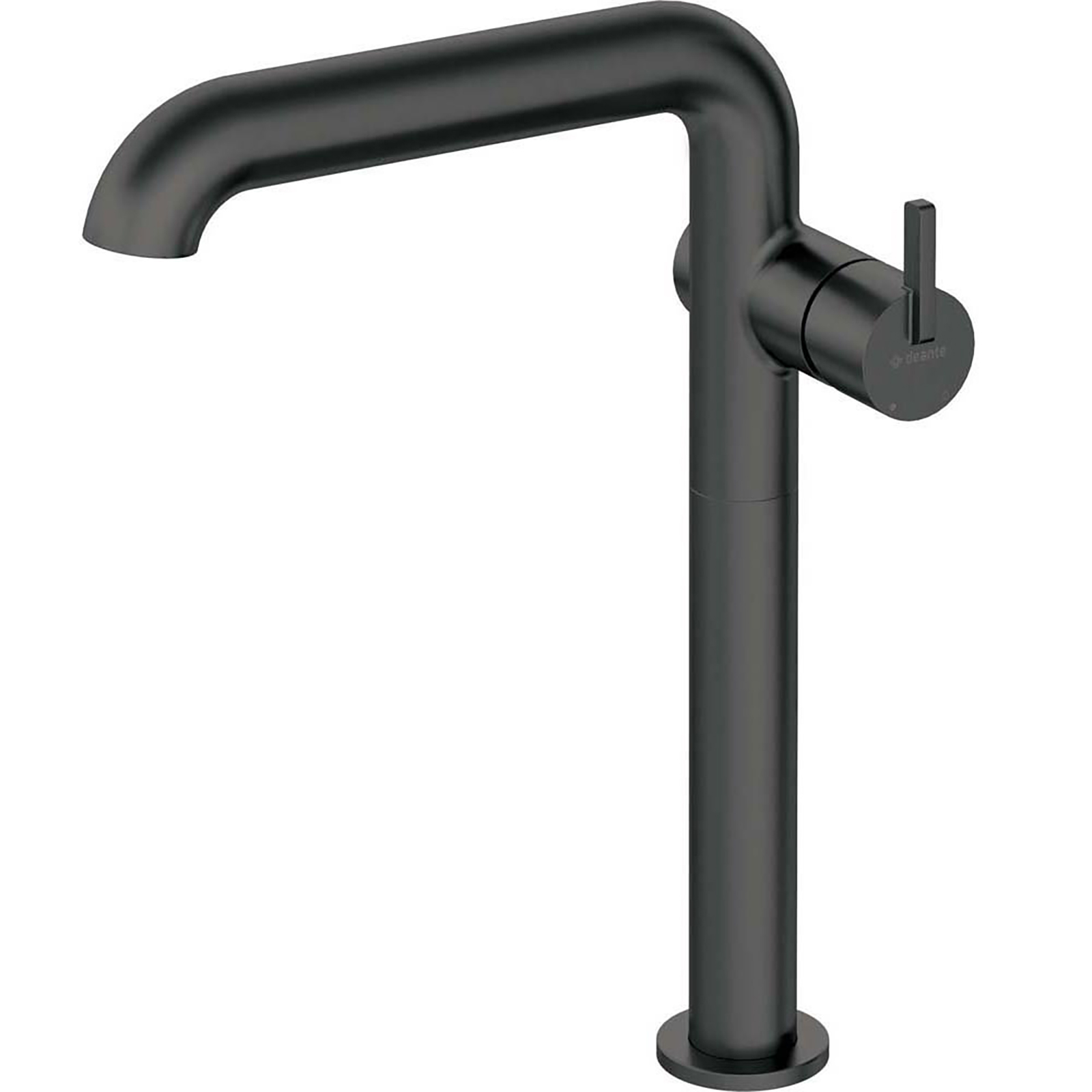 DEANTE SILIA, Waschbeckenwasserhahn mit hohem Sockel, rechteckiger Ausguss, schwarzer BQS_N24K