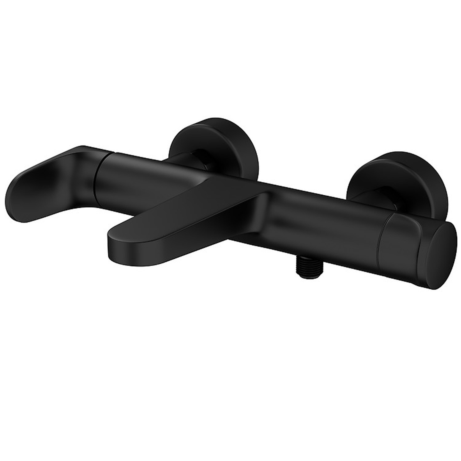 CERSANIT Wandarmatur für Badewanne und Dusche INVERTO Griff 2 Design in 1 schwarz +gold S951-314