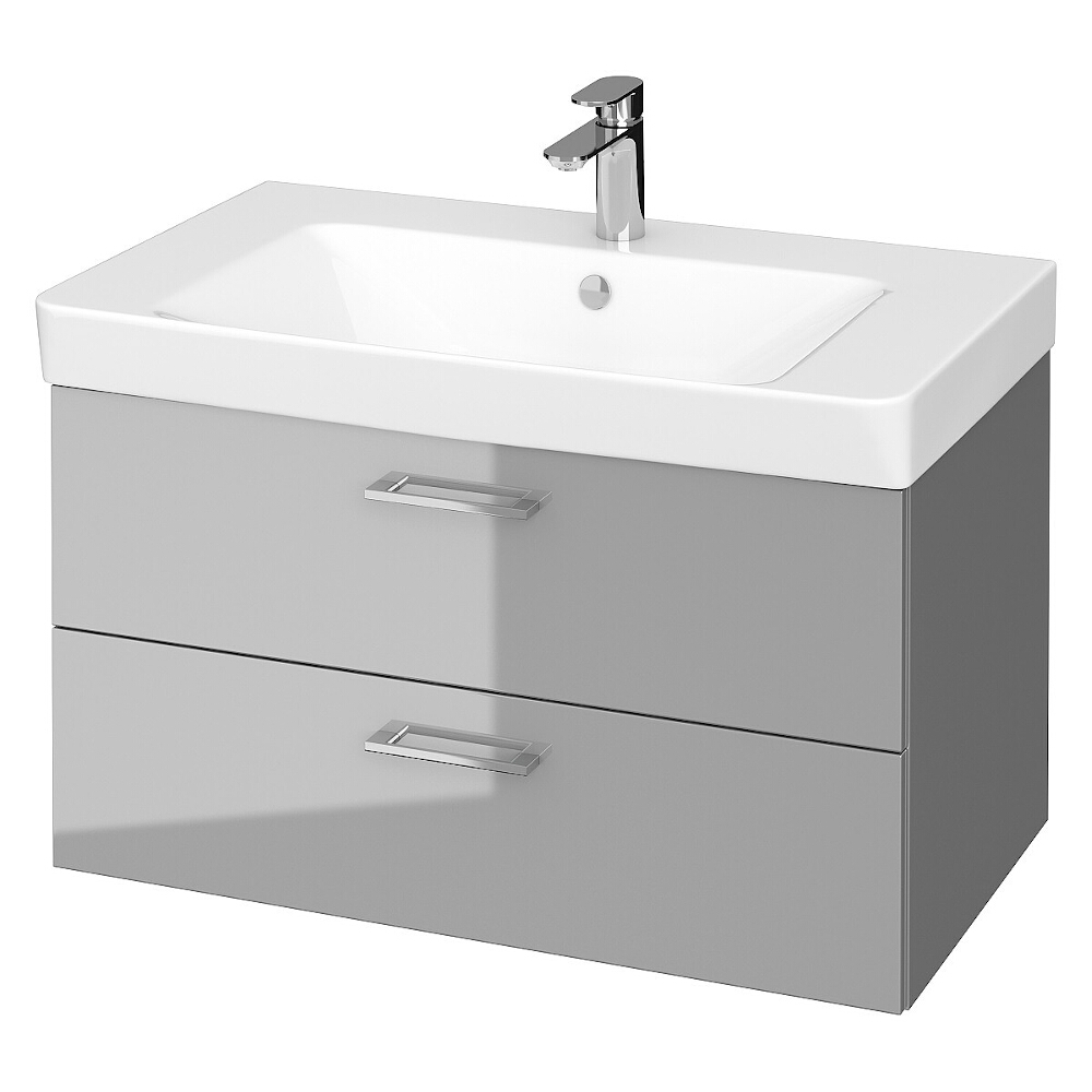 CERSANIT Unterschrank mit Waschbecken im Set SET b350 LARA MILLE 80 grau dsm S801-340-DSM