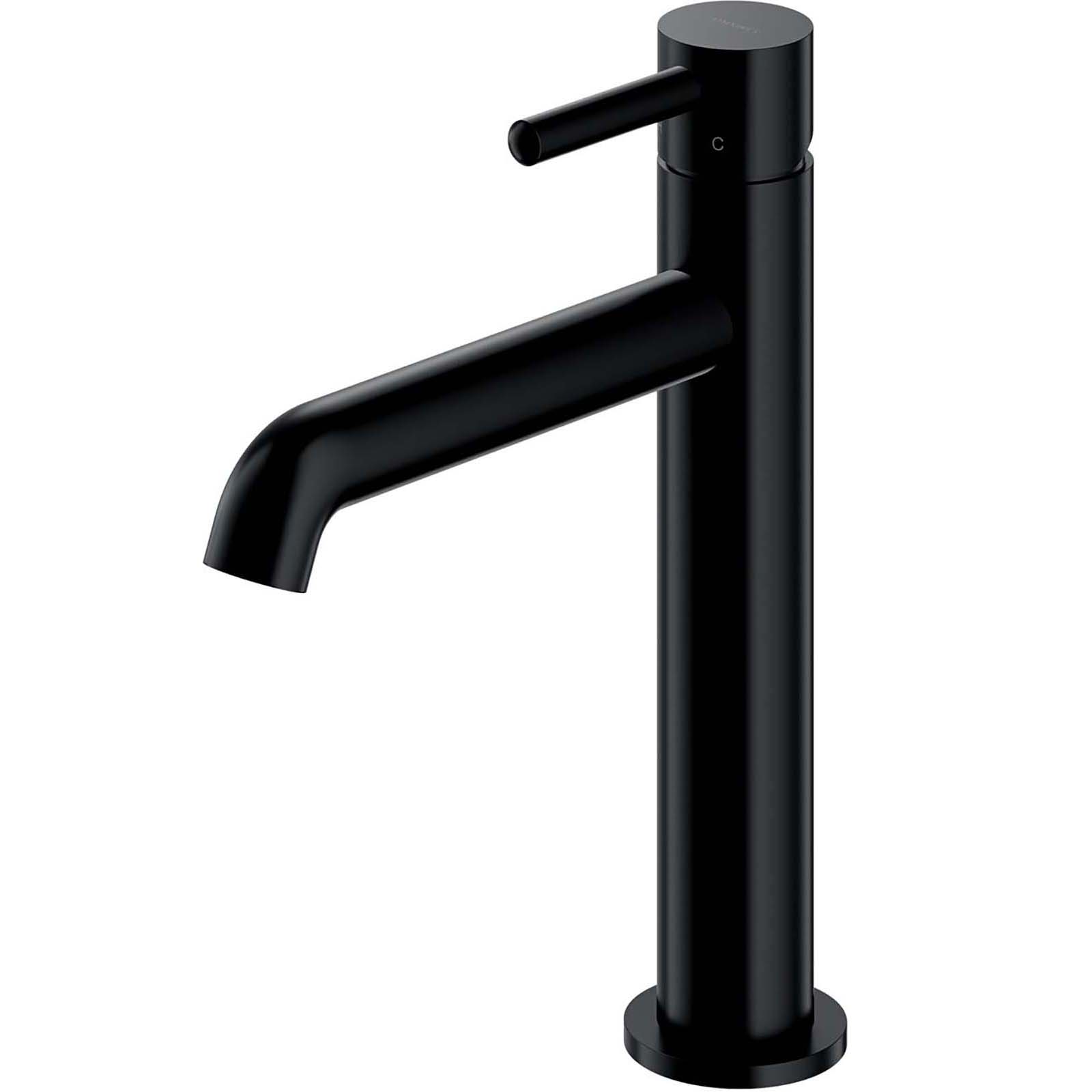 OMNIRES Waschbeckenhahn Y, 23 cm (25 mm Kopf) schwarzer halbmatt Y1212CBL