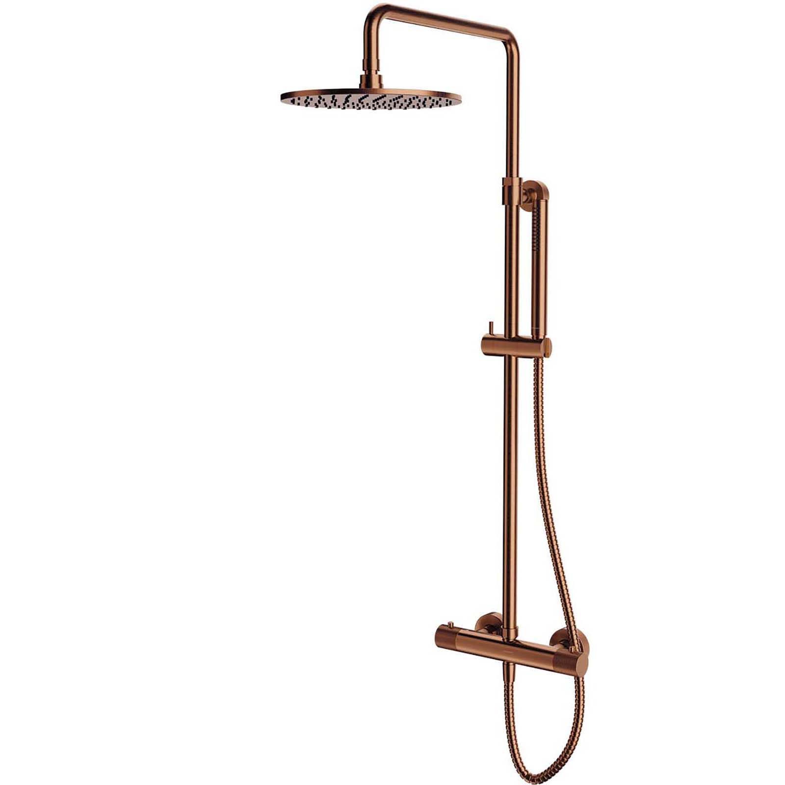 OMNIRES Thermostatisches Duschsystem CONTOUR Oberflächenmontiertes gebürstetes Kupfer CT8044CPB