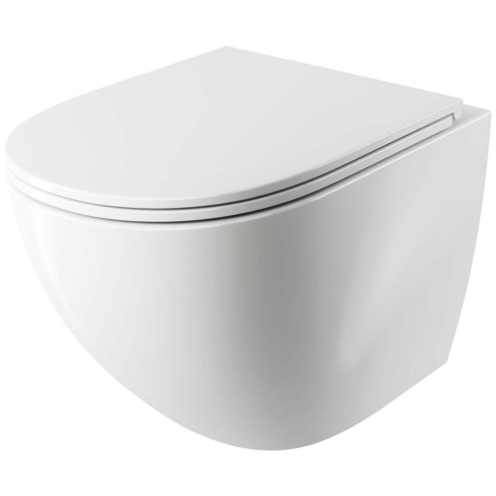 OMNIRES Wandhängende Toilettenschüssel OTTAWA SILENT POWER, langsam fallender Sitz 54x37cm weiß OTTAWACSPMWBP