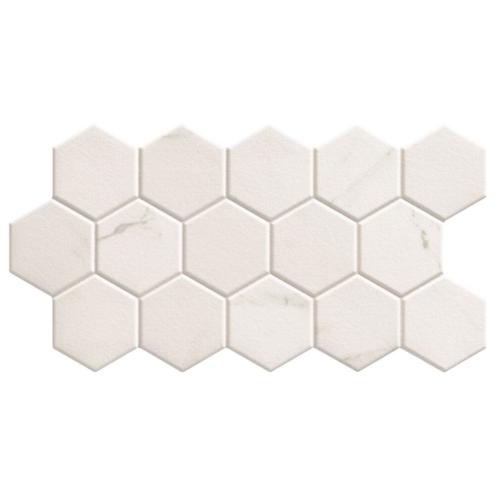 BODENFLIESE MARMOROPTIK HEX CALACATTA 26,5X51 REALONDA