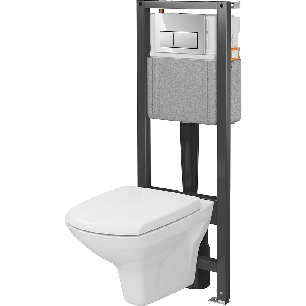 CERSANIT CROMO NEW 40 mechanisches Unterputz-Set, Schale, Brett, Chromknopf S4012-001