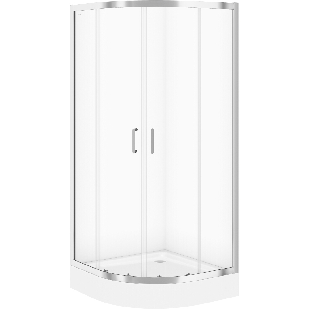 CERSANIT Halbrunde Duschkabine ZIP Chrom transparentes Glas 90x190 S154-002