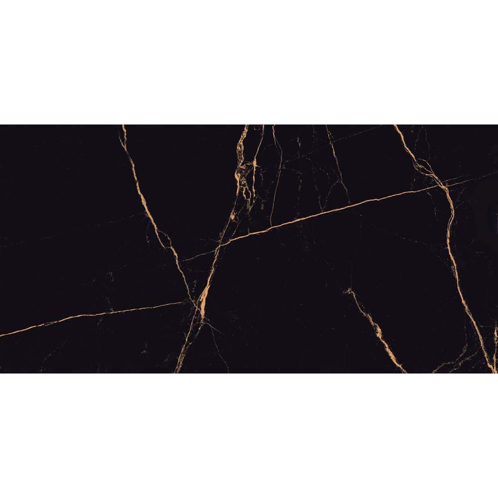 BODENFLIESE MARMOROPTIK VEINS BLACK GLÄNZEND 60X120 CERSANIT
