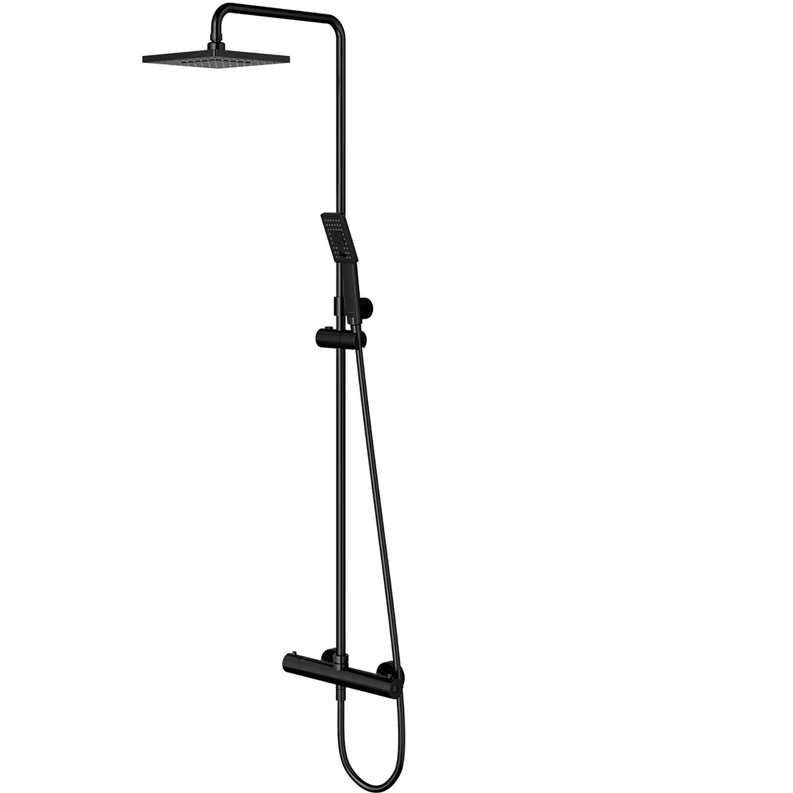 OMNIRES Thermostatisches Duschsystem UNI oberflächenmontierte schwarze Matte Y1244JBL