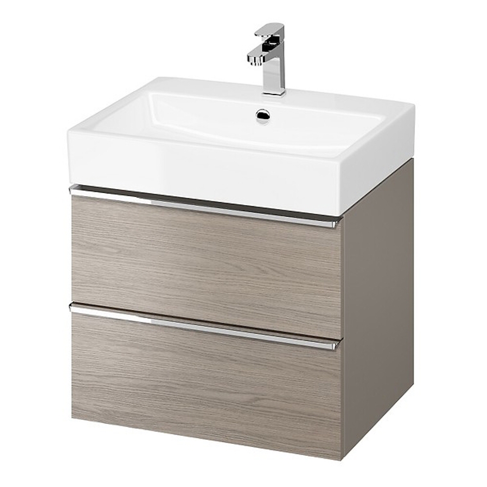 CERSANIT Waschtischunterschrank VIRGO 60 grauer Griff chrom S522-020
