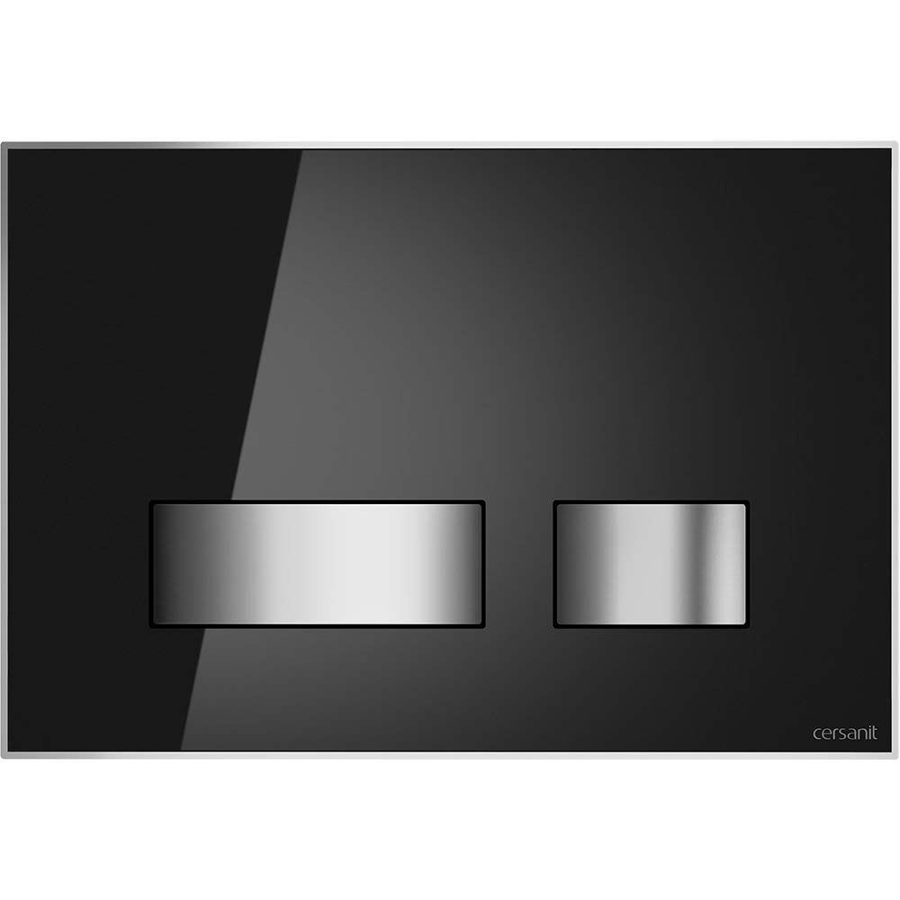 CERSANIT Betätigungsplatte MOVI II schwarzes Glas K97-527