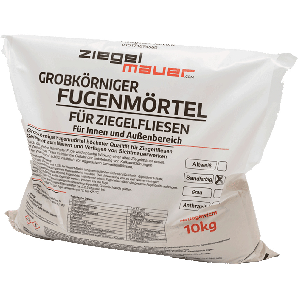 Fuge für Ziegelfliesen Sandfarbig 10 kg