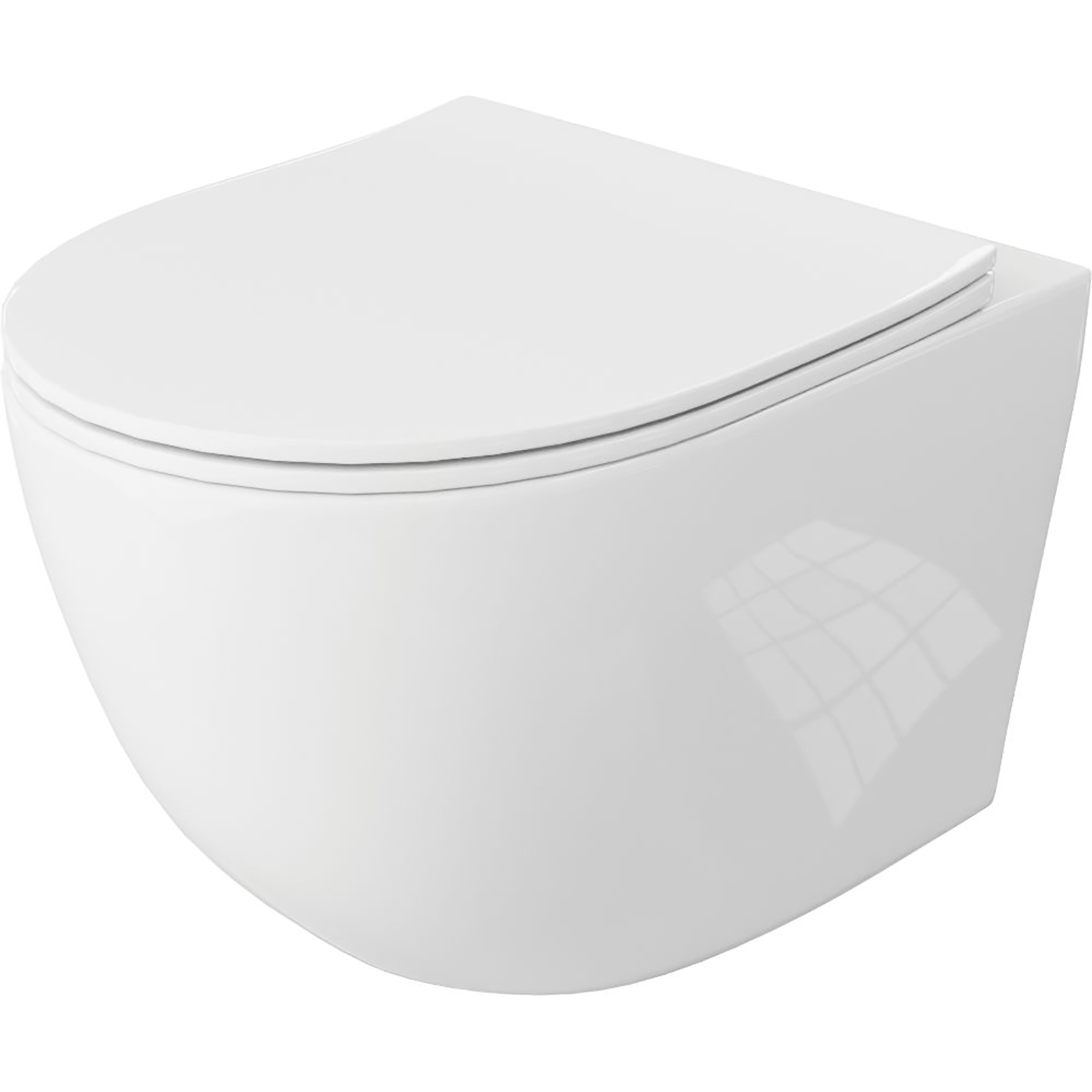 LAVITA Hänge-WC-Becken SINTO flanschlos mit Duroplast-Sitz weiß