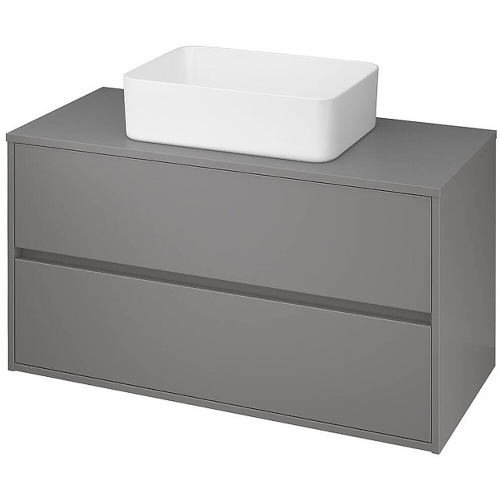CERSANIT Waschtischunterschrank mit Arbeitsplatte CREA 100 grau matt S924-020