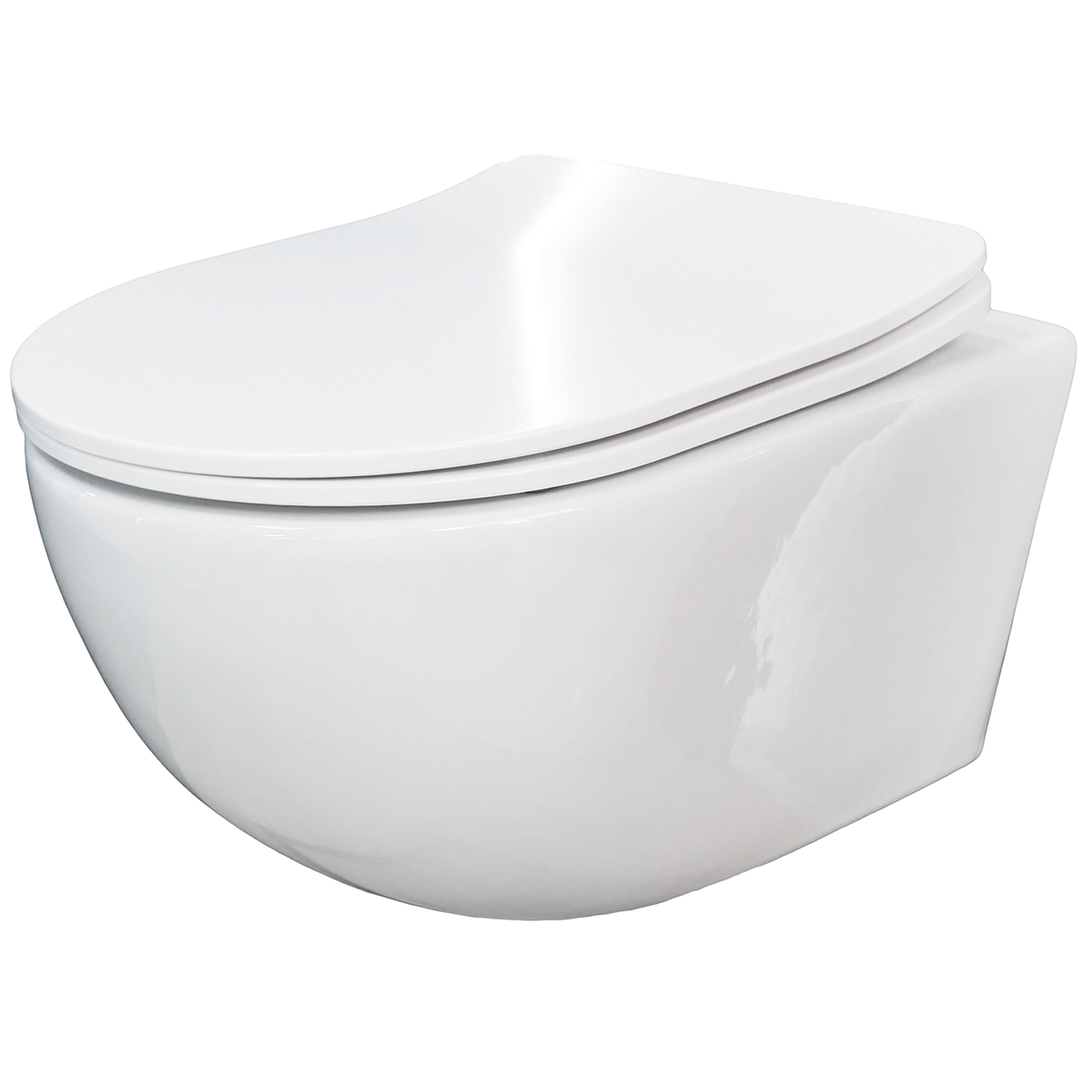 LAVITA ERIE spülrandlose wandhängende WC-Schüssel mit Duroplast-Sitz weiß