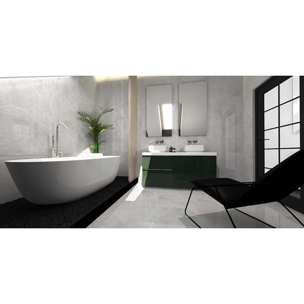 Glasiertes feinsteinzeug MALIBU silver glossy 60x60 gat. I