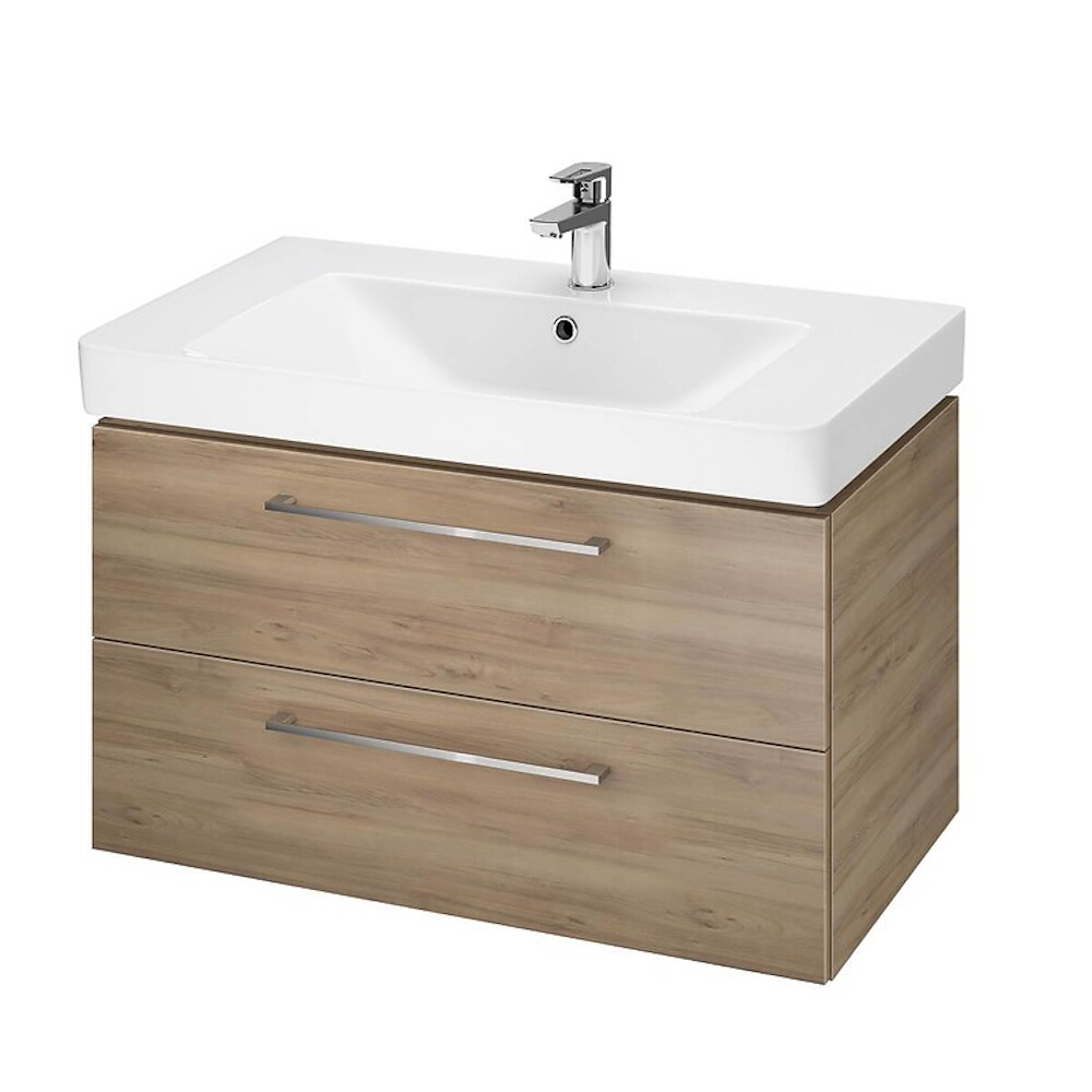 CERSANIT Unterschrank mit Waschbecken im Set SET b349 LARA MILLE 80 Nussbaum dsm S801-339-DSM