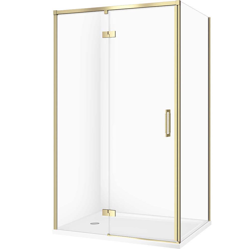 CERSANIT LARGA Duschkabine gold links 120x90 transparentes Glas, Duschwanne TAKO S601-460