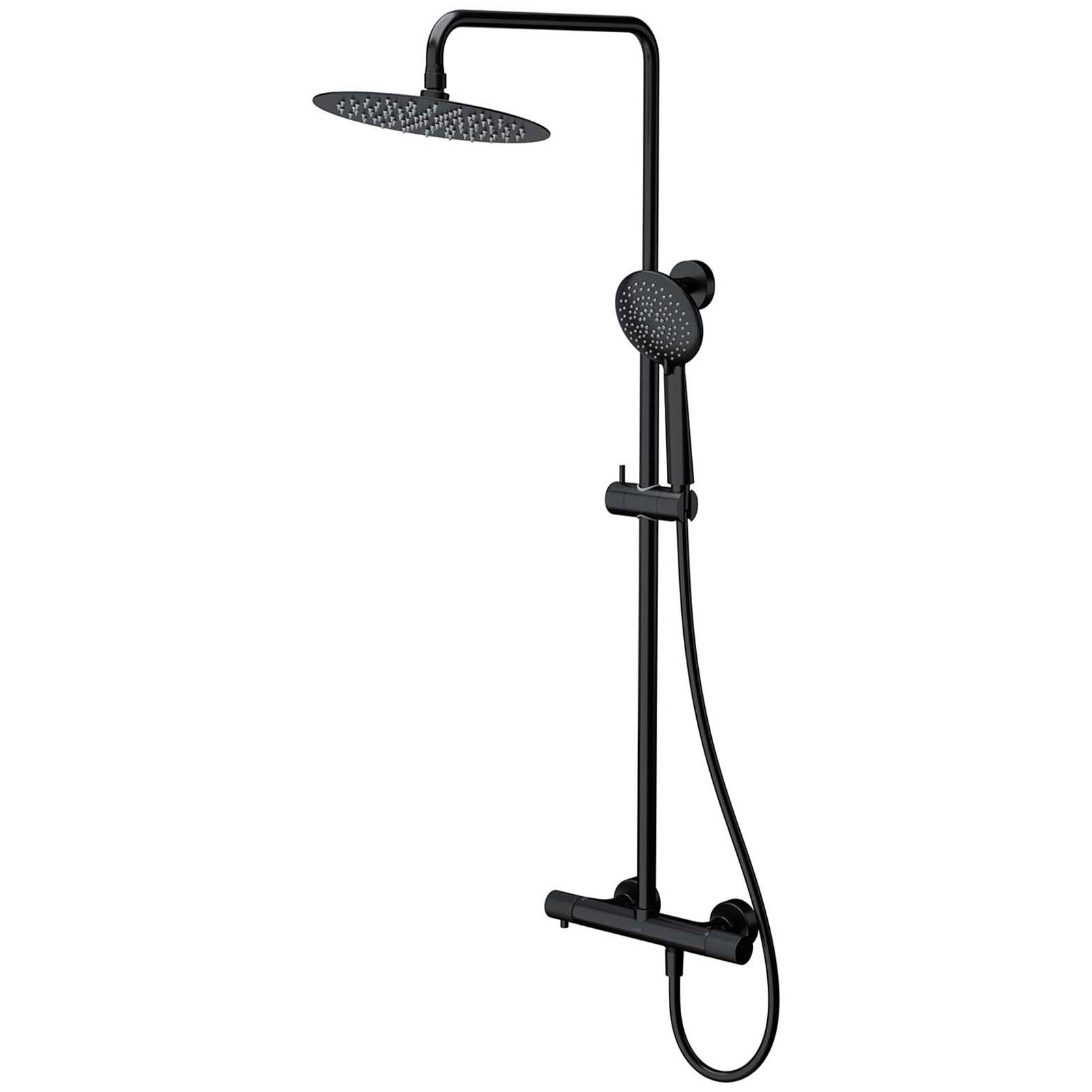 CERSANIT ZEN Duschgarnitur mit Thermostat, schwarz S951-783