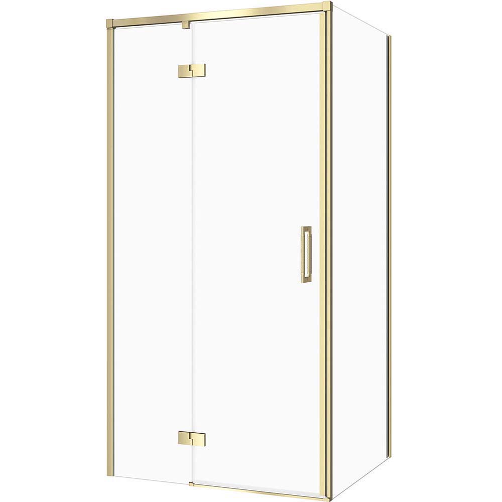 CERSANIT Rechteckige Duschkabine LARGA gold, links, 100x90 transparentes Glas S601-489