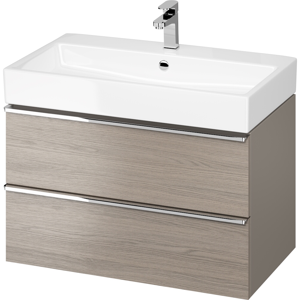 CERSANIT VIRGO 80 grau verchromter Unterschrank mit Waschtischgarnitur VIRGO S801-424