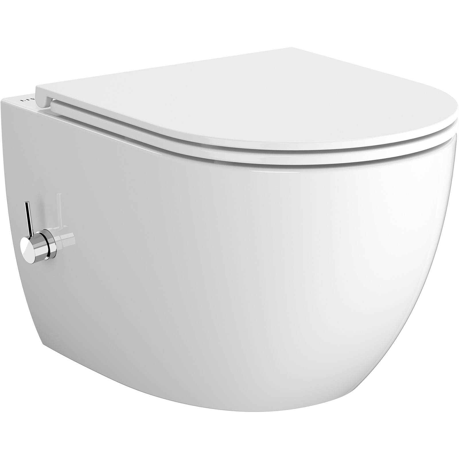 LIVI randlose, wandhängende Toilettenschüssel mit Bidetfunktion und Duroplastsitz K3050-003 LIVI randlose, wandhängende Toilettenschüssel mit Bidetfunktion und Duroplastsitz K3050-003