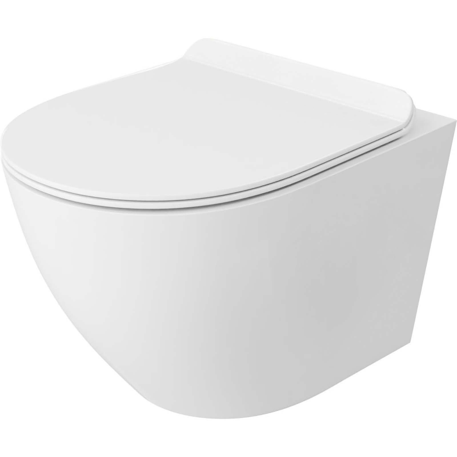 LAVITA Aufgehängte Toilettenschüssel SOFI SLIM randlos mit weißem Duroplast-Sitz LAVITA Aufgehängte Toilettenschüssel SOFI SLIM randlos mit weißem Duroplast-Sitz