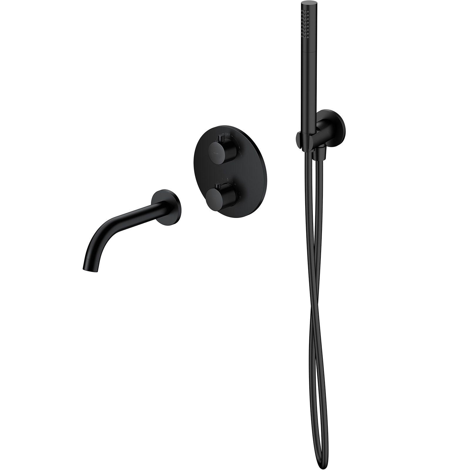 CERSANIT Unterputz-Badewannengarnitur ZEN schwarz S952-041