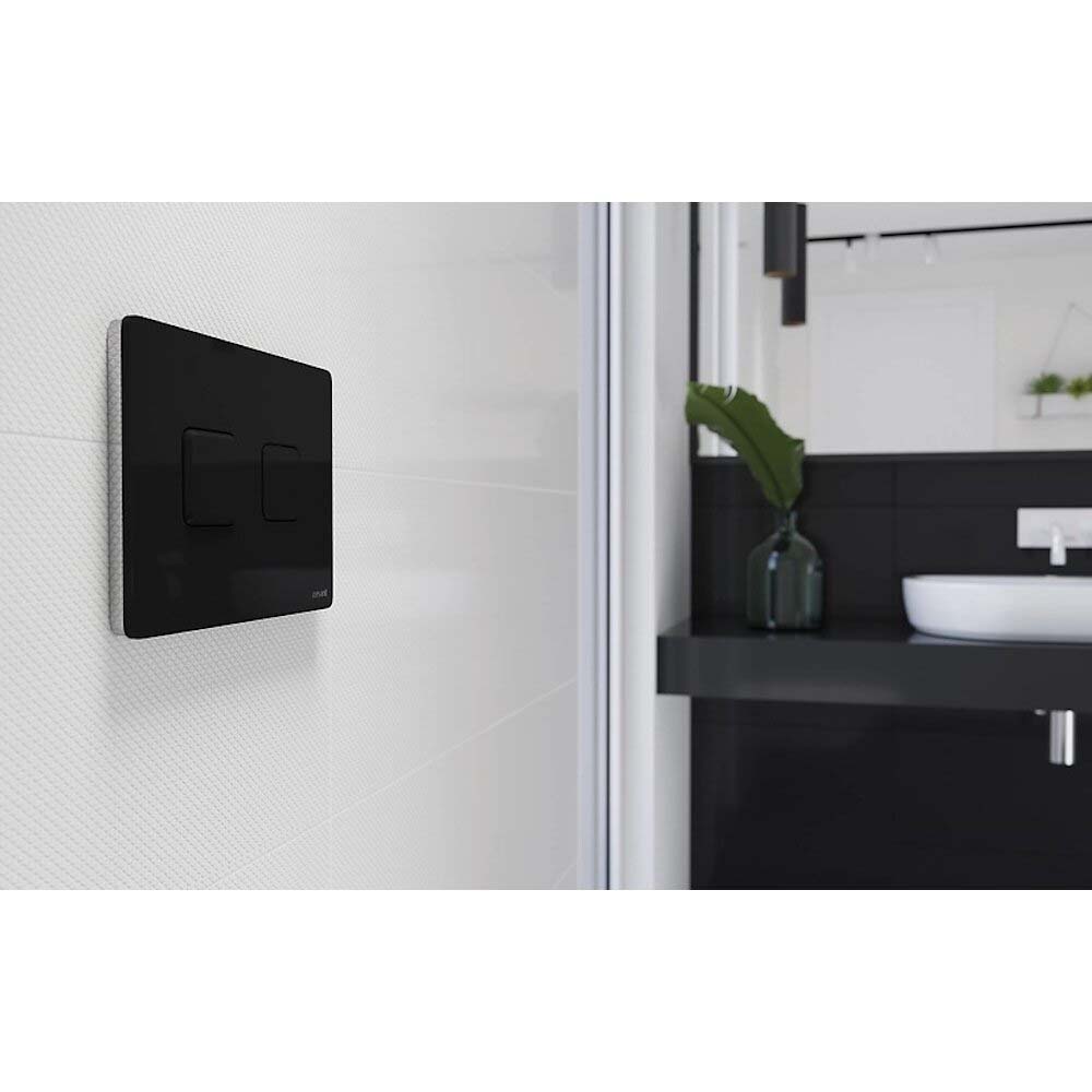 CERSANIT Pneumatische Betätigungsplatte ACCENTO SQUARE Glas schwarz S97-058