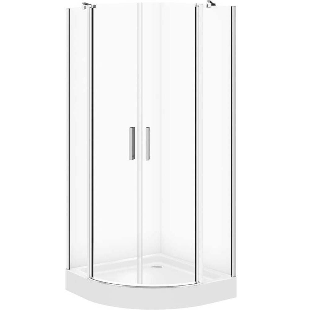 CERSANIT MODUO 90x90 halbrunde Duschkabine mit Duschwanne TAKO 90x16 weiß S601-349