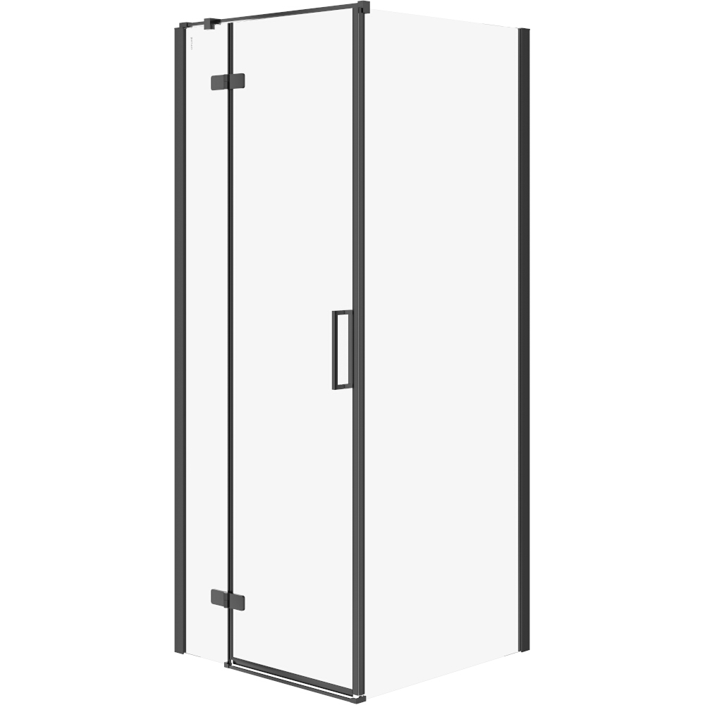 CERSANIT Eckduschkabine JOTA links schwarz 80x80x195 transparentes Glas S160-007