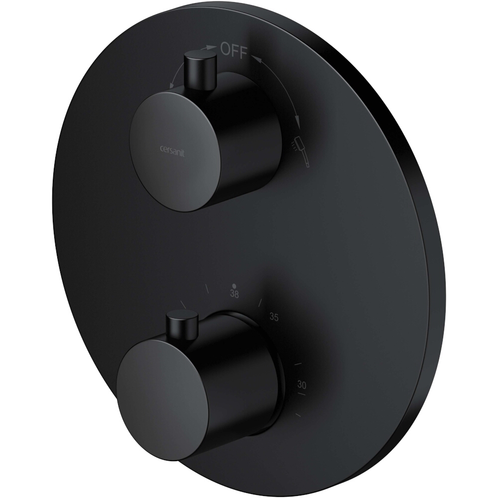 CERSANIT ZEN Unterputz-Thermostat Wannen- und Duscharmatur mit Kasten schwarz S951-567
