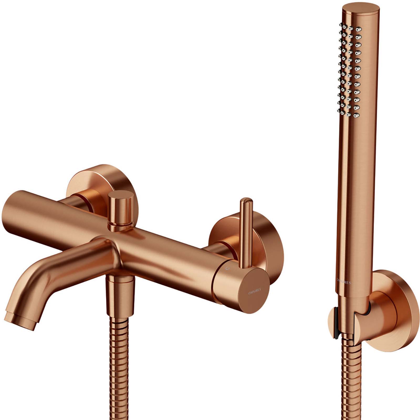 OMNIRES Y-Badewannenmixer mit gebürstetem Kupfergebürst-Set Y1231CPB