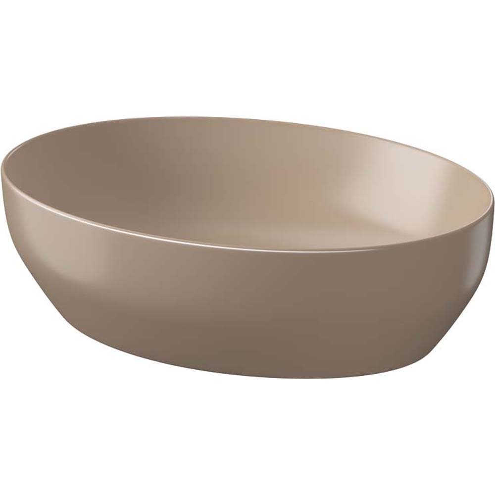 CERSANIT Aufsatzwaschbecken LARGA ellipse 50X38 braun K677-052
