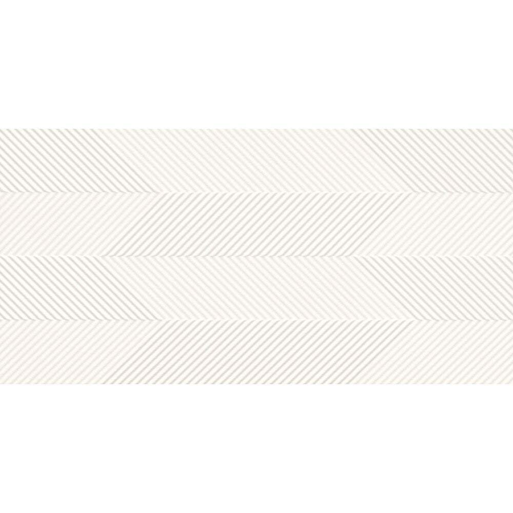 WANDFLIESE SHINY NATURE CHEVRON WHITE STRUCTURE MICRO MAT 29,8X59,8