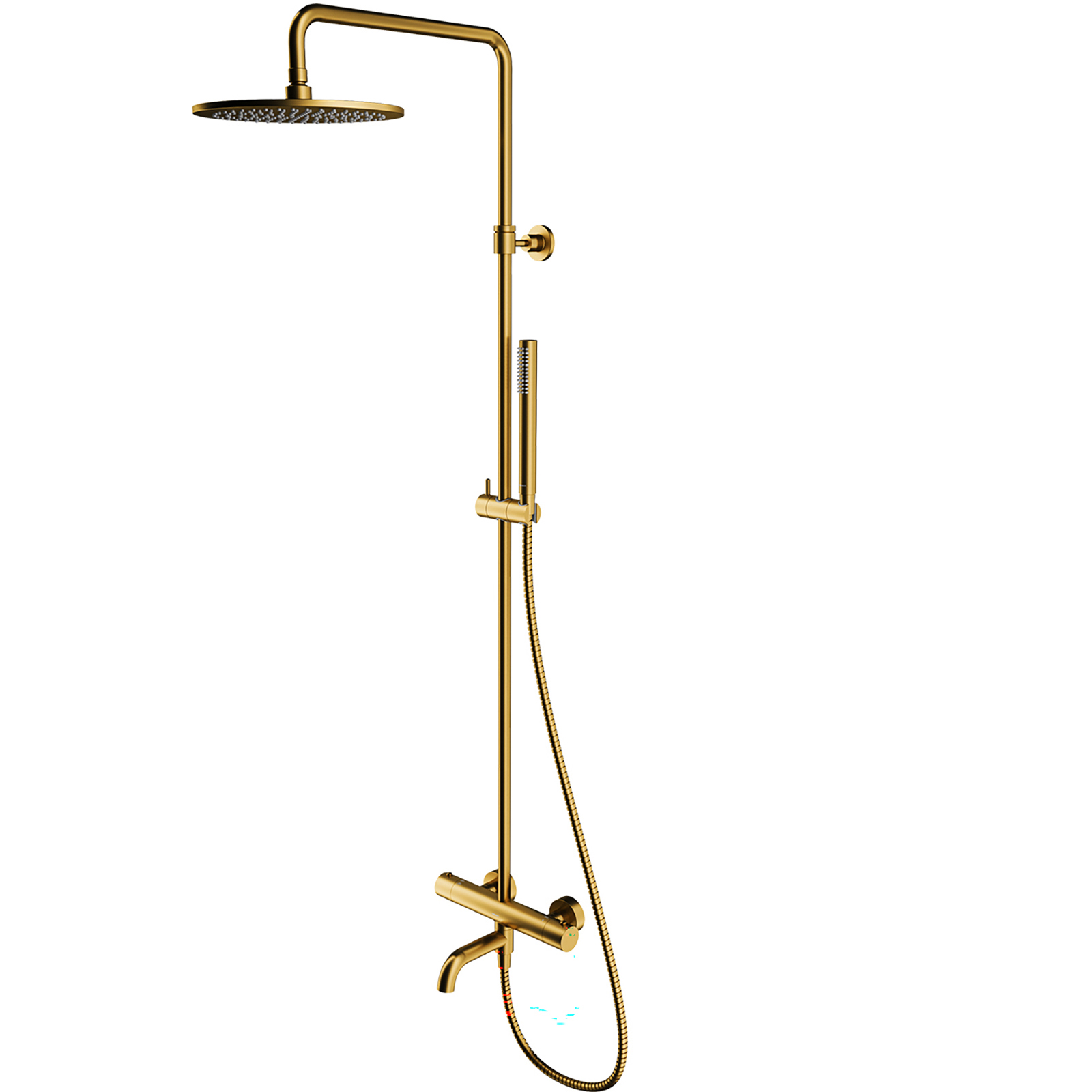 OMNIRES Thermostatisches Badewannensystem Y, oberflächenmontiert, goldgebürstet Y1234GLB