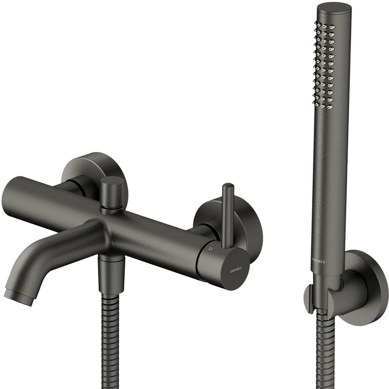 OMNIRES Y-Bademixer mit Duschset, Graphit gebürstet Y1231GR