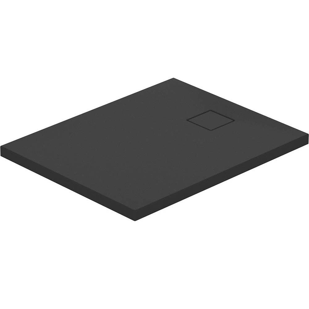 CERSANIT Rechteckige Duschwanne TAKO SLIM 100x80x4,5 schwarz matt mit Siphon S208-012