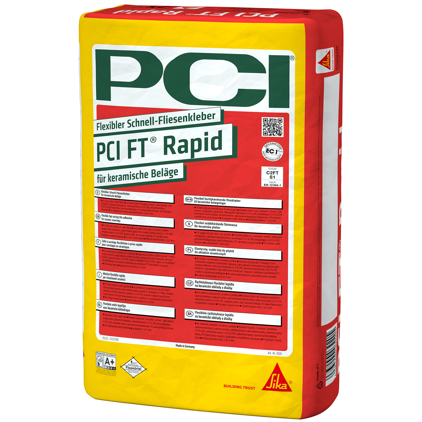 Flexibler Schnell-Fliesenkleber PCI FT Rapid 25 kg